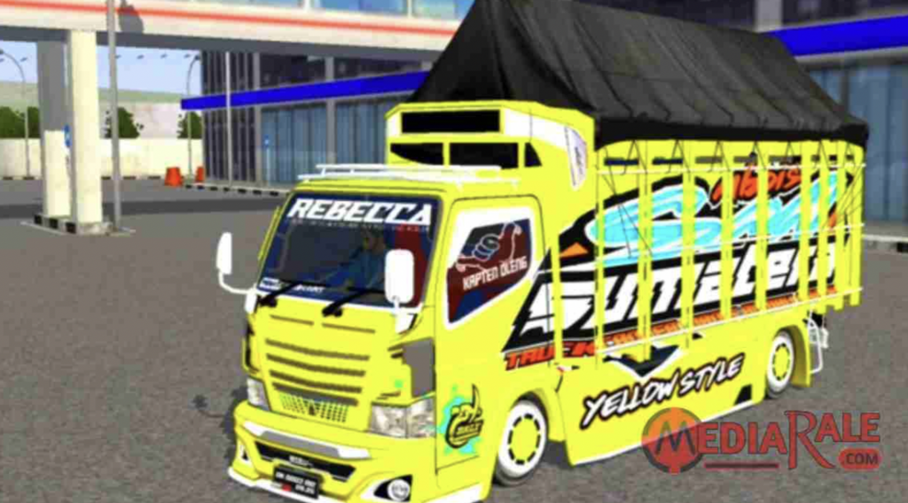 download mod bussid truck canter cabe full strobo