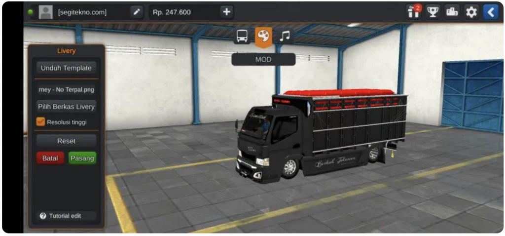 download mod bussid truck canter full strobo 2