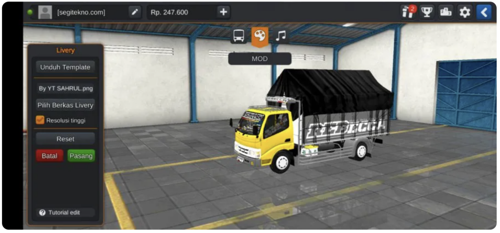 download mod bussid truck canter terpal segitiga 1