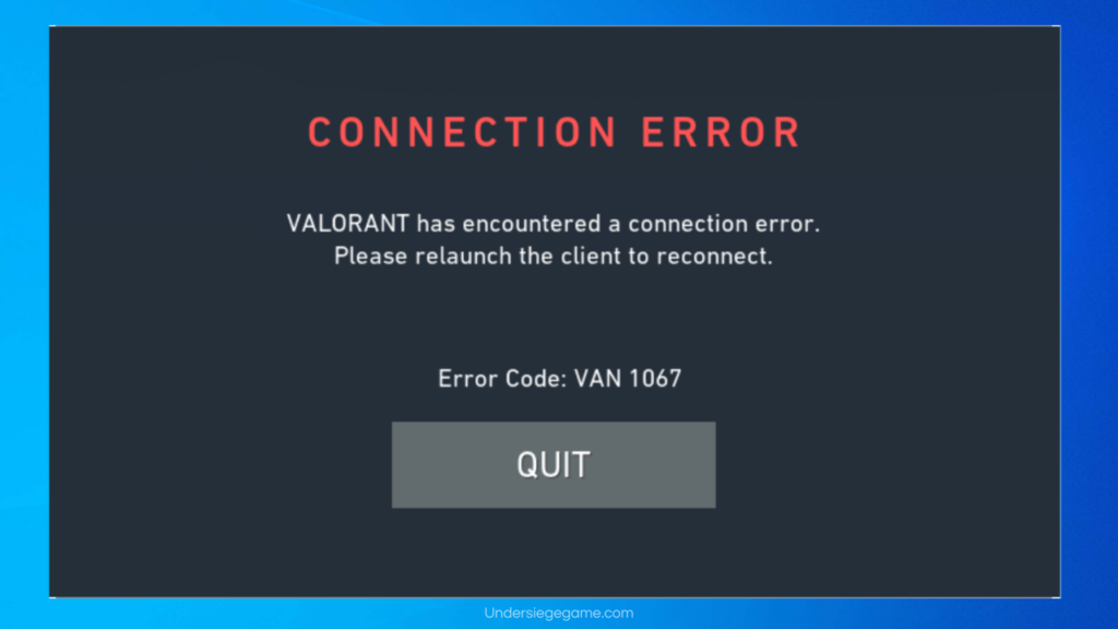 Penyebab Valorant Error Code VAN 1067